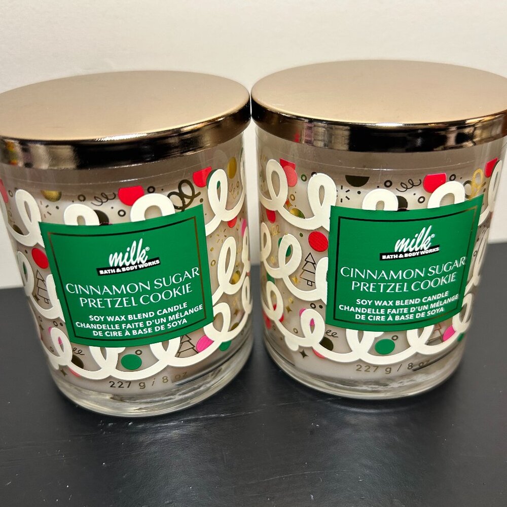 (2) Bath & Body Works Cinnamon Sugar Pretzel Single Wick Candles NEW